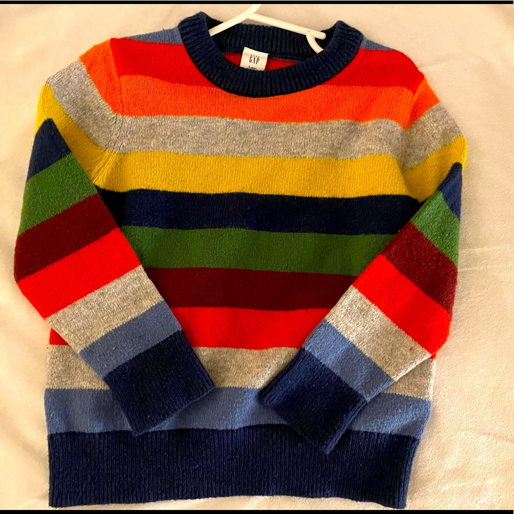 4T Baby Gap sweater; Crazy Happy Stripes!